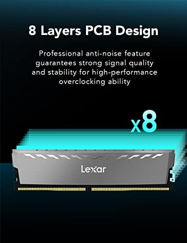 Lexar Thor 16GB(2x8GB) DDR4 DRAM 3200MHz CL16 1.35 V XMP UDIMM Asztali Memória Kit, 288-Pin nagysebességű DDR4 Teljesítményű Számítógép