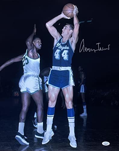 Jerry West Aláírt 16x20 Los Angeles Lakers Vs Celtics Fotó SZÖVETSÉG - Dedikált NBA-Fotók
