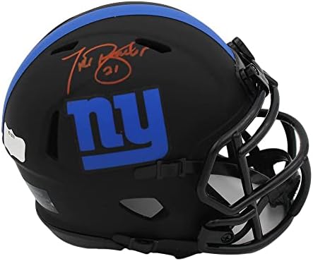 Tiki Barber Aláírt New York Giants Sebesség Napfogyatkozás NFL Mini Sisak - Dedikált NFL Mini Sisak