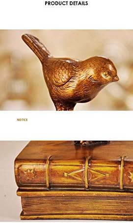 LIUSHI Madár bookend Dekoráció, Gyanta Madár Szobor Bútor Íróasztal Könyv Állni Kézműves Dekorációs Gyűjteménye Díszek