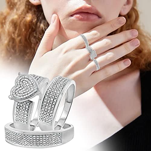 2023 Új Női Csillogó Gyémánt Teljes Diamond-Dupla Gyémánt Meghatározott Gyűrű Jegygyűrű Meghatározott Gyűrű Cirkónia Eljegyzési