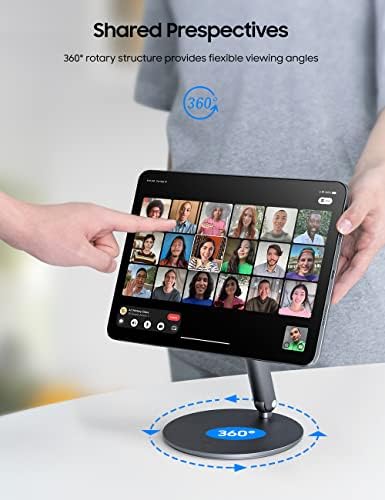 BENKS Mágneses iPad Tartót, Összecsukható, Hordozható Tablet Tartó, 360° - Ban Állítható, Forgatható Alumínium asztali Állványt Frissítés