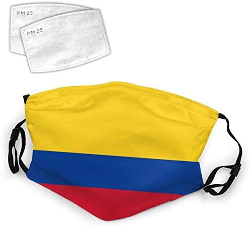 Kolumbia Zászló Kolumbiai Nemzeti Zászlók Mosható Szája Szűrő Újrahasznosítható Pamut Arcát a Felnőtt Nők Férfiak Védelme
