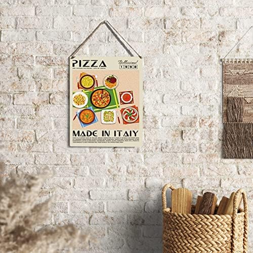 Vicces Konyhai Tábla Dekoráció Pizza Fa Alá Emléktábla Falra Plakátok Modern Élelmiszer-Artwork Haza Konyha Dekoráció 8X10