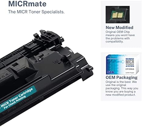 CheckPrintingSupplies Új Módosított OEM CF258A MICR Festékkazetta használt HP Laserjet M404 nyomtatót Ellenőrizze a Nyomtatás