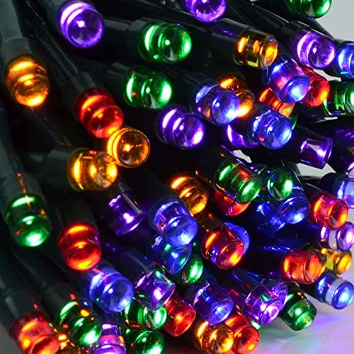 42.98 FT 100 Gróf Karácsonyi Többszínű LED String Fények, 8 Módok LED String lámpa Zöld Drót String Világítás Beltéri, mind Kültéri