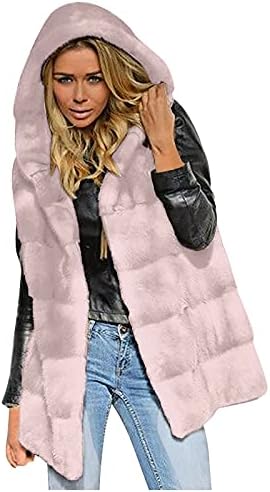 Divatos Kabátok Női Téli Zipfront Kabátban, Elöl Nyitott Fuzzy egyszínű Melegebb Főiskola Illik Sleeless Női Kabát