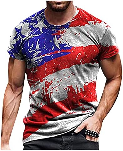 WENKOMG1 Stars and Stripes Nyomtatás Felső Férfiaknak Amerikai Zászló Tartály Tetején AMERIKAI Függetlenség Napja T-Shirt július 4-Póló