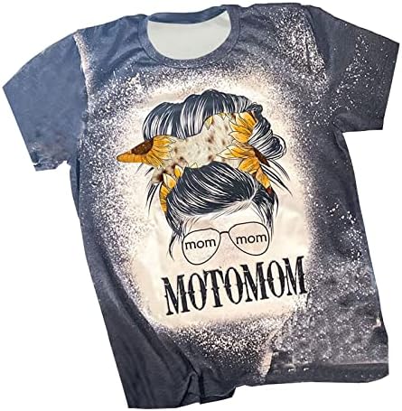Női Boldog anyák napját T-Shirt Aranyos Levelet Nyomtatott Grafikai Tee Alkalmi, Rövid Ujjú Sleeve Maximum Ünnep Blúz