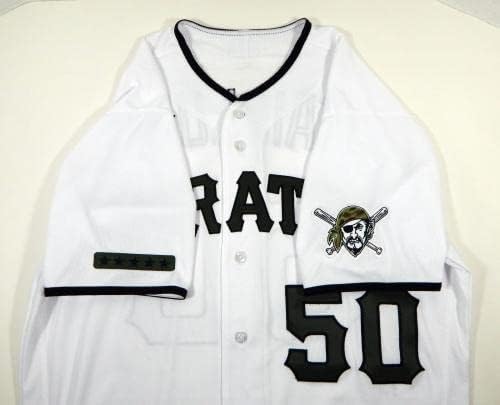 2020 Pittsburgh Pirates Jameson Taillon 50 Játék Kiadott Fehér Jersey-i Memorial D - Game Használt MLB Mezek