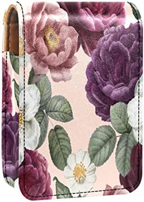 Rúzst Romantikus Virágos Bazsarózsa Nagy Virág Mini Rúzs Jogosultja Szervező Táska, Tükör, az Erszényes Utazási Kozmetikai Tok