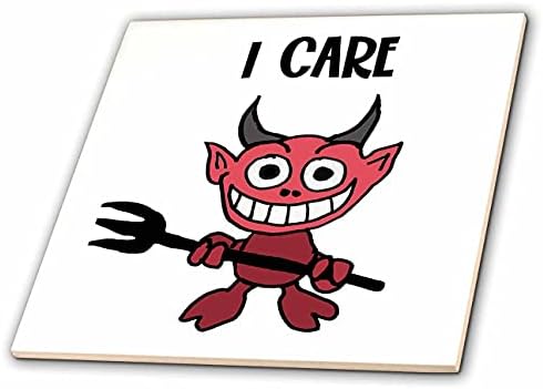 3dRose Vicces Ördög Vasvillája mondta, hogy Érdekel Devil May Care Szójáték - Csempe (ct_349004_1)