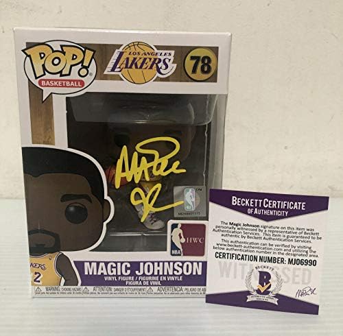 Magic Johnson Aláírt Dedikált Los Angeles Lakers Funko Pop NBA Beckett COA 1 - Dedikált NBA-Figurák