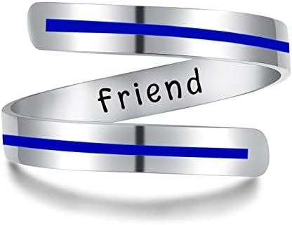 A Vékony Kék Vonal Gyűrű Rendőr Ékszerek Rendőr Tudatosság Ajándék Apa, Testvér, Anya Feleségem Húga Támogatja Ajándék