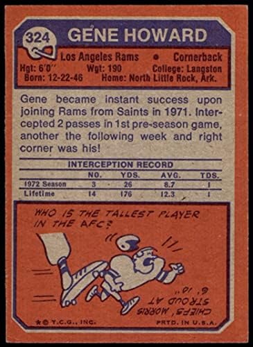 1973 Topps 324 Gén Howard Los Angeles Rams (Foci Kártya) EX Ram Langston