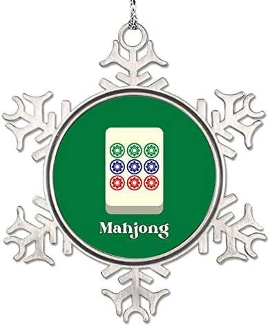 Mahjong Hópehely Díszek Játszani Mahjong karácsonyfadísz Személyre szabott Karácsonyi Díszek 2022 Vicces Mahjong Fém Emlék