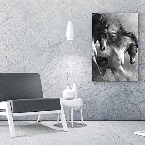 Állat Wall Art Fekete-Fehér Futó Ló Nappali Dekorációs Plakát Vászon, Poszterek, Nyomatok Képet Nappali, Hálószoba, Iroda,