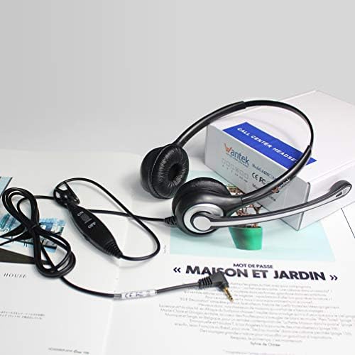 Wantek Irodai Telefon Fülhallgató 2,5 mm-es Telefon, Fülhallgató Mikrofon zajszűrő Kompatibilis Vezeték nélküli Telefonok Panasonic