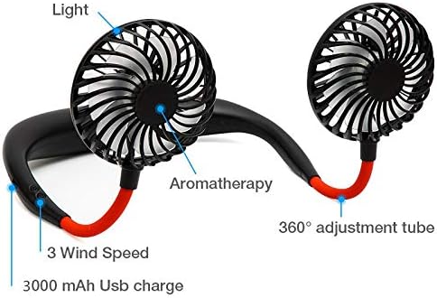 Lusta lóg nyak ventilátor USB töltő hordozható kis elektromos ventilátor sport kompakt mini kézi színes világítás aromaterápiás három-szabályozható