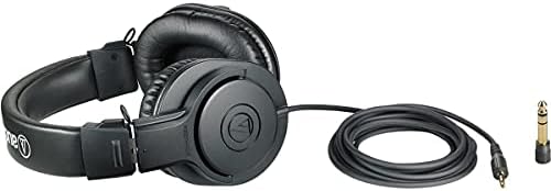 Audio-Technica 3 Csomag ATH-M20x Szakmai Monitor Fejhallgató, 96dB, 15-20kHz, Fekete - Mikroszálas kendő