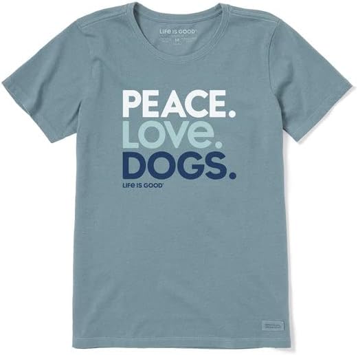 Az élet Szép. A nők Béke Imádom a Kutyákat SS Crusher Tee, Füstös-Kék, XXX-Nagy