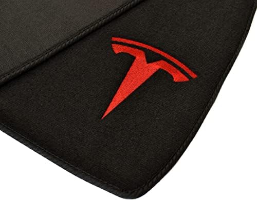 Alkalmas a Tesla Model 3 Autó Szőnyeg Fekete Szőnyeg Vízálló, Csúszásmentes（Széle Piros, Fekete Hozzá Piros）