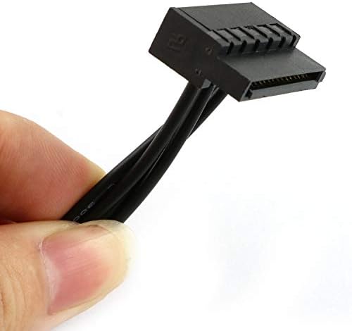 RuiLing 2db Fekete Alaplap ATX Mini 4 Pin, hogy 2X Jobb Szög 15 Pin SATA Merevlemez HDD Tápegység Adapter Kábel 18AWG 19.7 Hüvelyk Lenovo