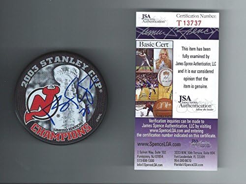 Agy Rafalski Aláírt New Jersey Devils 2003 Stanley-Kupa Bajnokok Korong SZÖVETSÉG COA - Dedikált NHL Korong