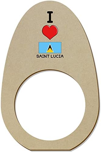 Azeeda 5 x 'Szeretem Saint Lucia' Fa Szalvéta Gyűrű/Jogosultjai (NR00052235)