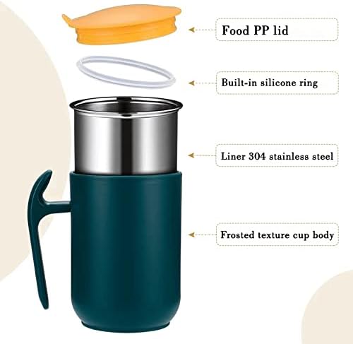 TDDGG Double-layer kávét rozsdamentes acél fedő teáskanál bizonyíték tárgyalás vizsgálatok thermoscup tea üveg ajándékok (Szín : Zöld,