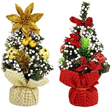 NUOBESTY 2db Asztali Mini karácsonyfa a Csillogó Virág Asztali karácsonyfa Díszek Karácsonyra Haza Autó Dekoráció