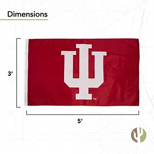 Indiana Egyetem Zászlók Bannerek hoosier-ek egyikéről Bloomington Nylon Fedett Kerti 3x5 (Hímzett 3)