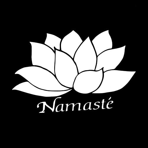 Namaste, Lótusz Virág, Béke 6 Vinyl Matrica, Autó Matrica (6 Fehér)