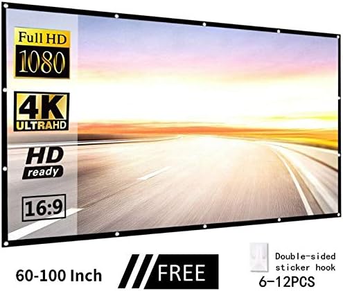 KXDFDC 16:9 Összecsukható kivetítőn Hordozható Fehér Projektor Függöny 60/72/84/100 Inch (Méret : 100 hüvelyk)