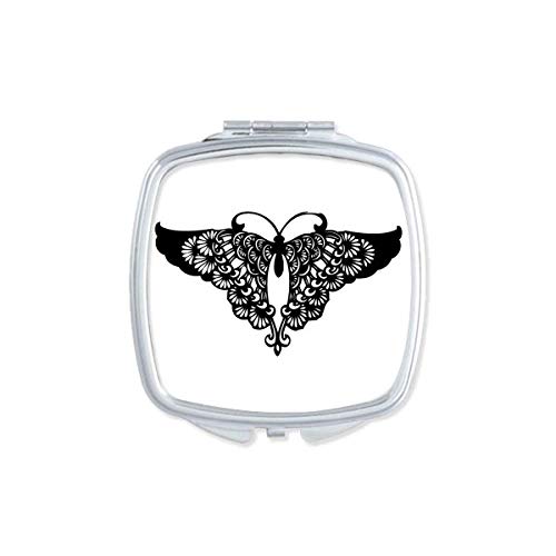 Pillangó Fodros Szárnya Vázlat Tükör Hordozható Kompakt Zsebében Smink Kétoldalas Üveg