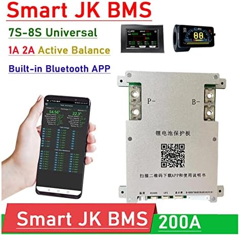 Okos BMS JK Bluetooth Smart BMS 7-ES 8-AS 200A 1A 2A Aktív Egyenleg a Lítium Akkumulátor Védelmi Igazgatóság 24V Lifepo4