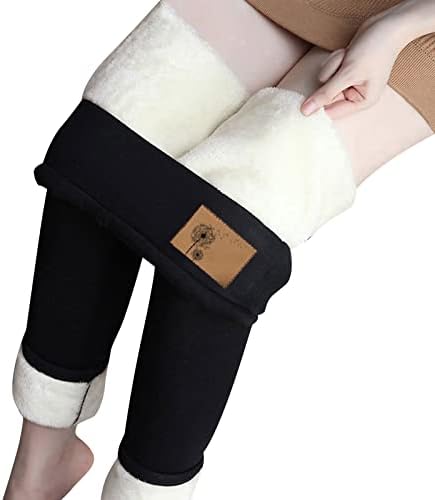 Fekete Termal Leggings a Nők Hideg Időjárás Sűrűsödik Fleece Bélelt Rugalmas Fitness Leggings Kényelmes Felmelegedés Társalgó Fenéktermékek