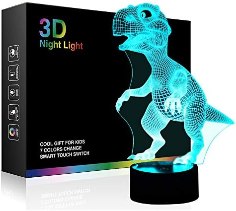 Tiscen 3D-s Illúzió, Éjszakai Fény, LED-es Asztal, asztali Lámpa, Dinoszaurusz Nightlights, 7 Színek USB Töltés Világítás Hálószobás