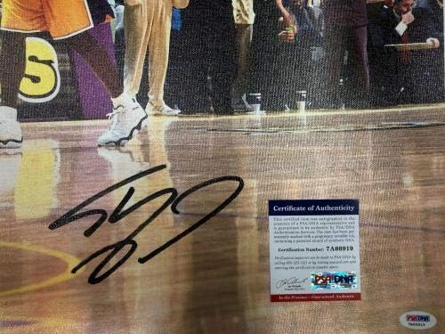 Shaq Shaquille O ' Neal Aláírt Lakers 23x27 Vászon Fotó *w/Kobe PSA 7A66919 - Dedikált NBA Művészet