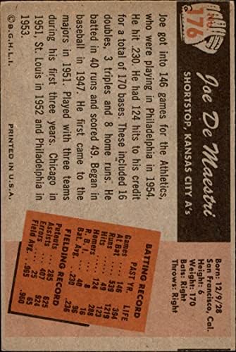 1955 Bowman 176 Joe DeMaestri Kansas City Atlétika (Baseball Kártya) VG/EX Atlétika