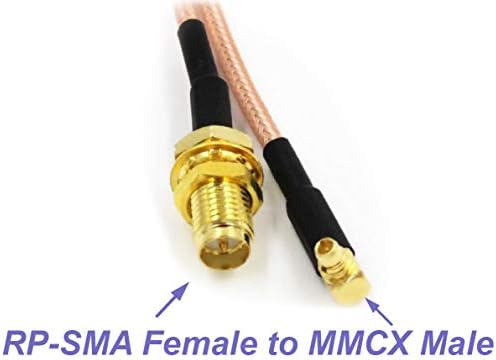 Csomag 2 RF RG316 Pigtail RP-SMA Antenna Csatlakozó MMCX Férfi Alacsony Veszteség Koaxiális Kábel Adapter derékszög (12 inch (30 cm))