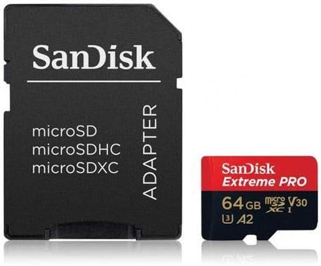 SanDisk 64GB Extreme Pro Micro SD Memória Kártya Hős 11 Fekete-Hero11 Fekete Mini GoPro akciókamera (SDSQXCU-064G-GN6MA) U3 V30 Csomag