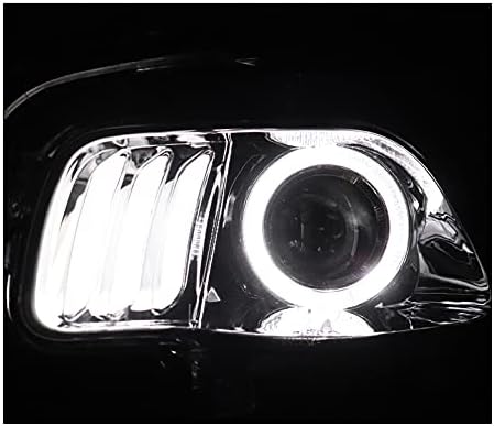 ZMAUTOPARTS LED-Halo-Vetítő Fényszórók, Fényszóró Króm w/6.25 Kék DRL Kompatibilis a 2014-2018 Jeep Cherokee