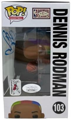 Dennis Rodman Aláírt Funko POP Ábra TÁRSASÁGGAL & Rodman Kizárólagos Hologram Authen Blu - Dedikált NBA-Figurák