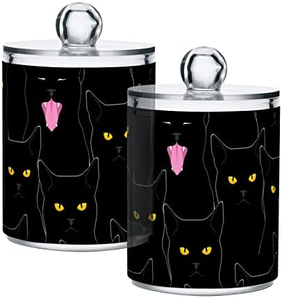 Aranyos Fekete Macskák Vatta Jogosultja Wc Tartályok Üvegek szemhéjakkal Meghatározott Pamut Labdát Pad Kör Jogosult Jar a