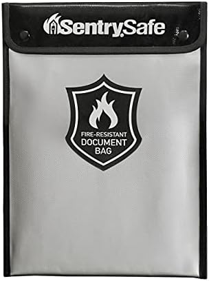 SentrySafe 1160 Tűzálló széf, 0.25 Köbméter, Fekete, 16 Kilót & Tűz, Vízálló Táska Cipzárral Dokumentumok, 5 x 11 × 15, FBWLZ0