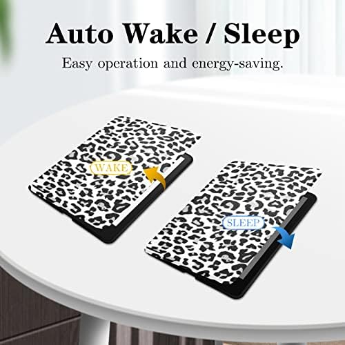 Esetében 6.8 Kindle Paperwhite (11 Generációs-2021) Textúra Ismétlődő Zökkenőmentes Minta Snow Leopard Auto Sleep/Wake Ultra-Vékony,