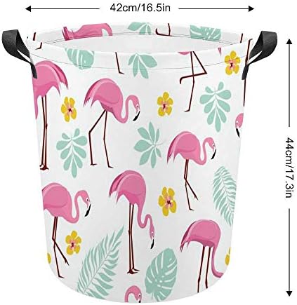 Kosárban,Nagy Összecsukható Szennyesben fogantyúval Rózsaszín Flamingók Trópusi Palm,Szennyestartót,Tároló Kosár Fürdőszoba,