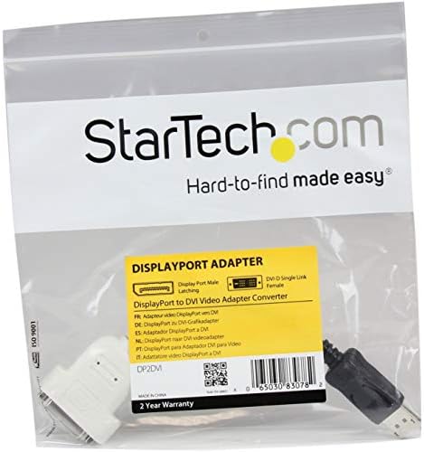 StarTech.com DisplayPort-DVI Adapter - DisplayPort-DVI-D Adapter/Video Converter - 1080p - DP 1.2-DVI Monitor/Kijelző Kábel Adapter Dongle