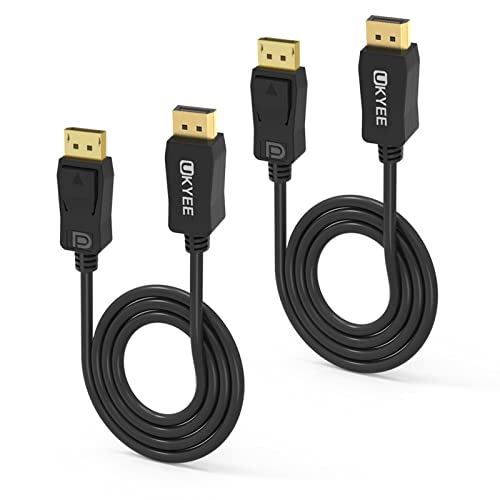 UKYEE DisplayPort Kábel 3ft Monitor Kábel 4K@60Hz, Display Port(DP) Displayport Kábel [1440P@144 hz,V1.2 ] 2-Pack